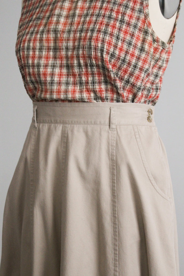 almond cotton maxi skirt