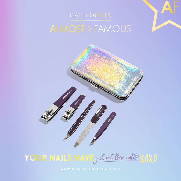 Almost Famous - 5pc Manicure Tool Kit with Holographic Case