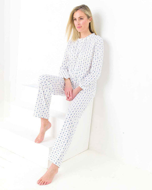 Alyssa Long Sleeve Cotton Pyjamas - The Classic Boutique