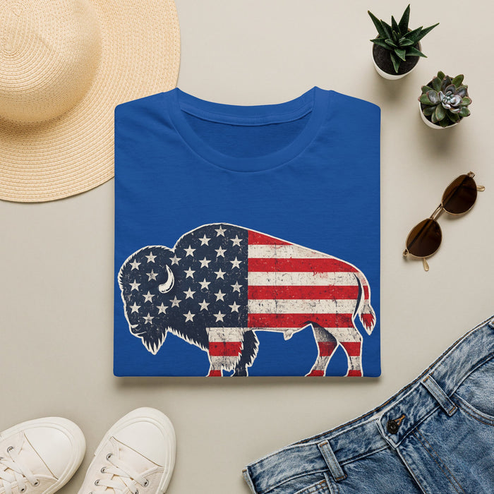American Flag Buffalo T-Shirt – Patriotic Buffalo USA Graphic Tee | Teesrus716