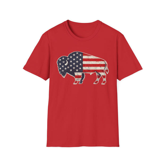 American Flag Buffalo T-Shirt – Patriotic Buffalo USA Graphic Tee | Teesrus716