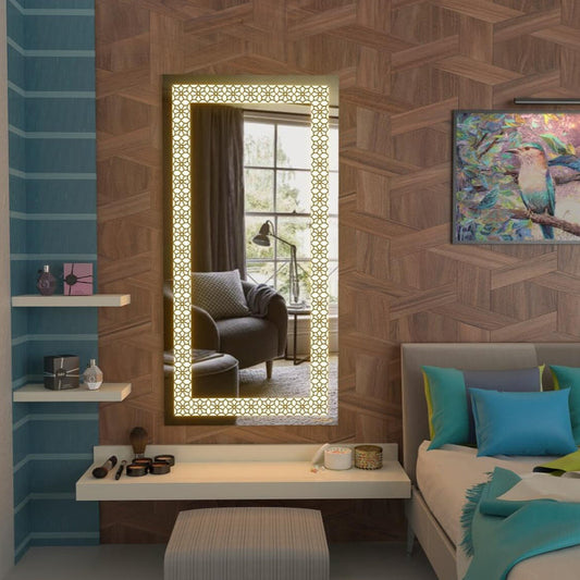 standing mirror with led lights