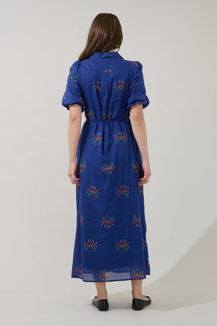 Arelia Button Down Midi Dress Bouquet