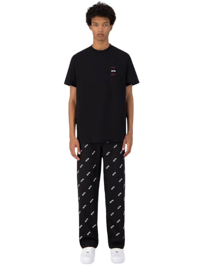 Arte Antwerp - Toby Multi Logo Tee - Black-T-shirts-