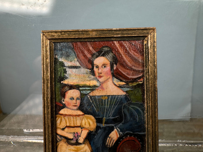 Artist AES Victorian Woman & Child Painting