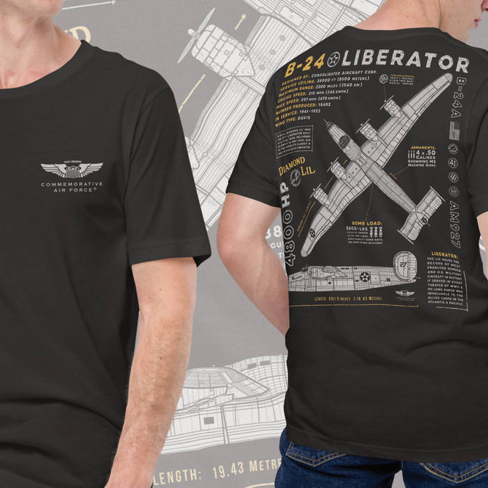 B-24 Liberator "Diamond Lil" Blueprint Premium T-Shirt
