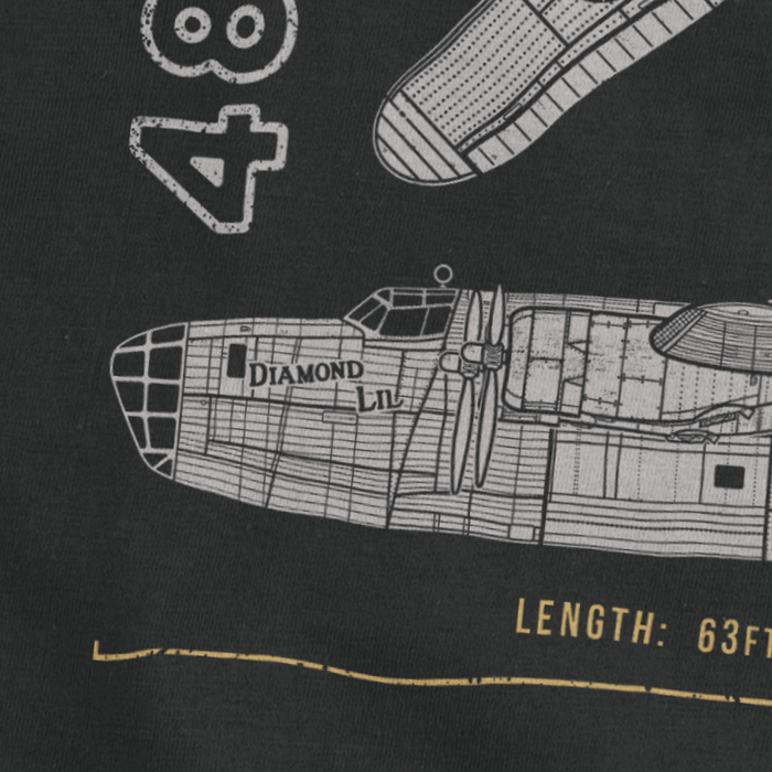 B-24 Liberator "Diamond Lil" Blueprint Premium T-Shirt