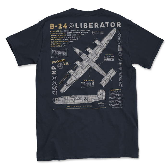 B-24 Liberator "Diamond Lil" Blueprint Premium T-Shirt