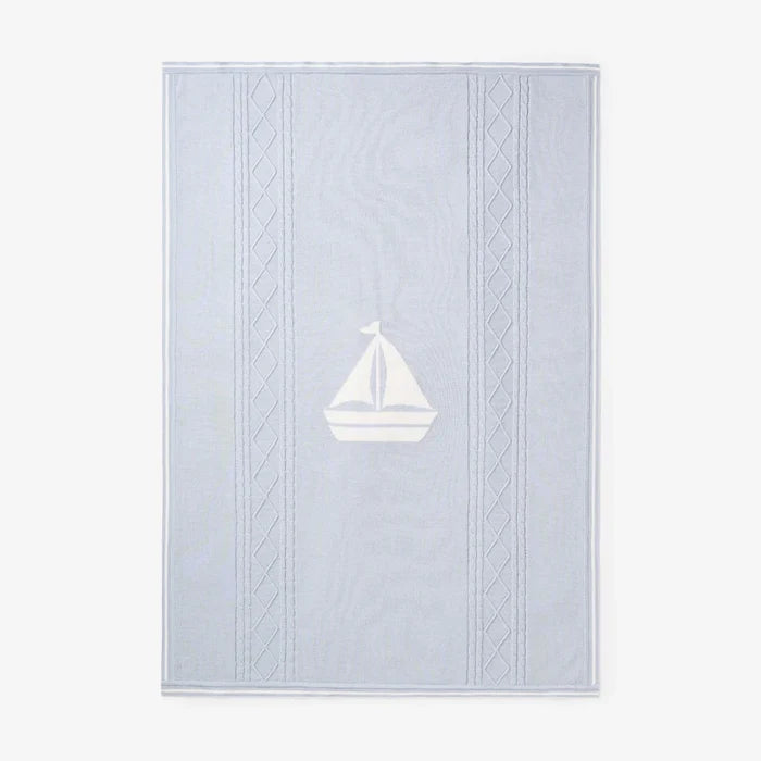 BA - Nautical Cotton Knit Cable Blanket