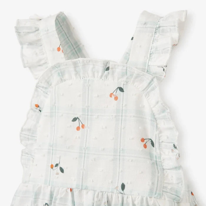 BA - Strawberry Picnic Swiss Dot Bibbed Bubble