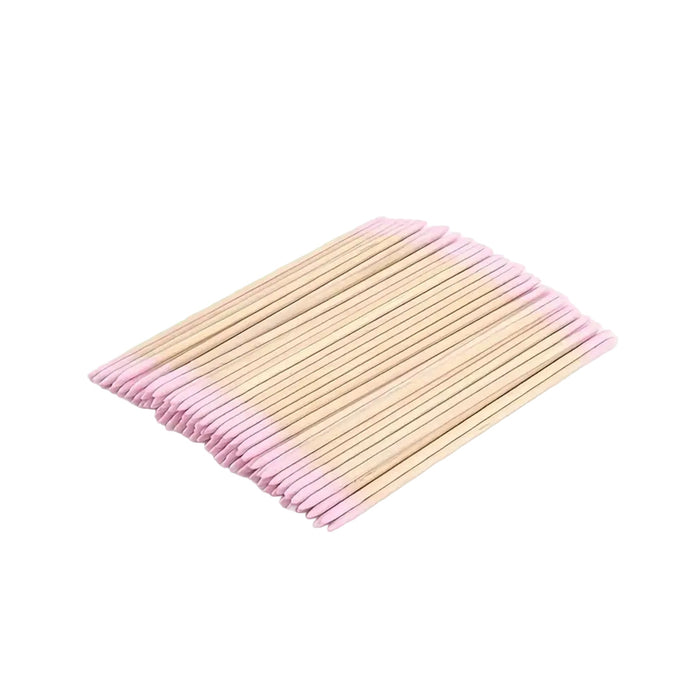 Barneys Pointed Precision Brow Applicator Extra Long - Double Sided - Pink Tip - 100 Pieces