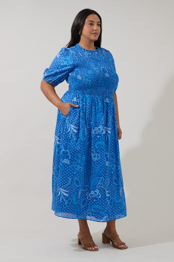 Bermy Smocked Maxi Dress Moonlit Curve