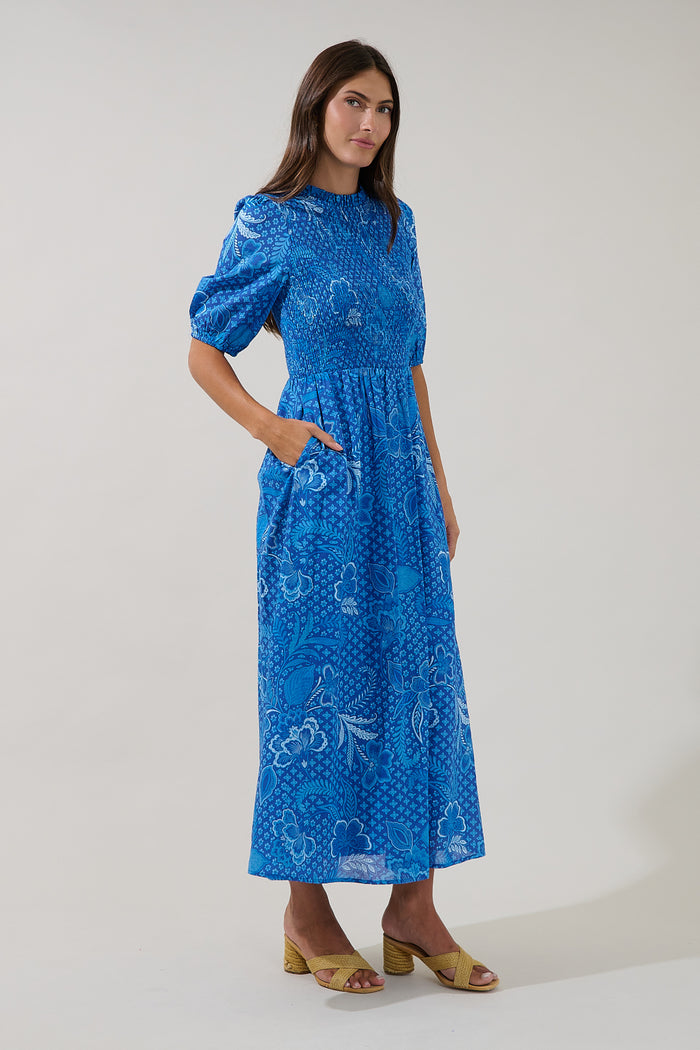 Bermy Smocked Maxi Dress Moonlit