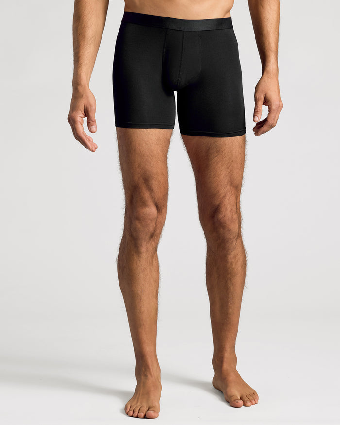 Black Boxer Briefs 3-Pack showcasing fit and supportive 3D pouch.