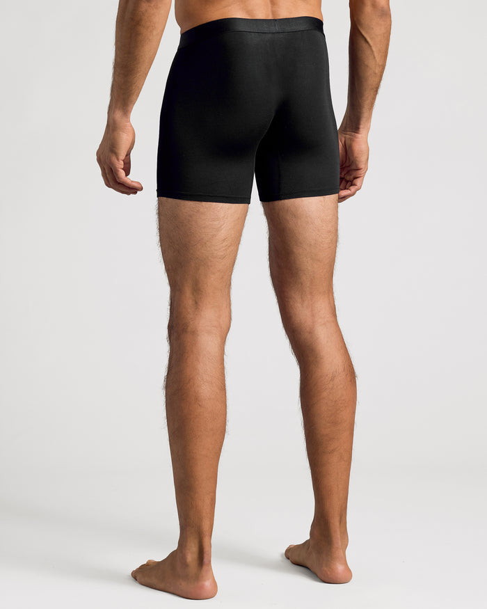 Man wearing Black Boxer Briefs 3-Pack, showcasing fit and design.