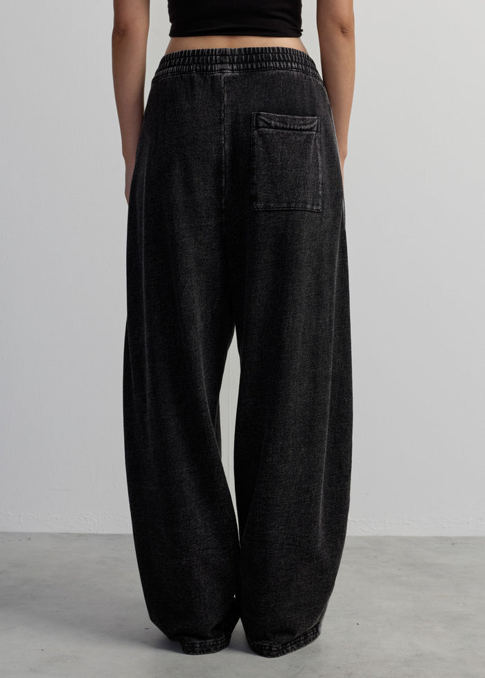 BLACK BUBBLE TRACK PANTS