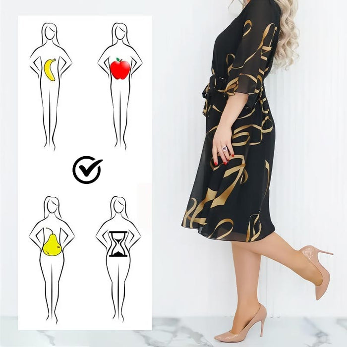 Blandine - Robe Élégante Midi à Manches Volantées
