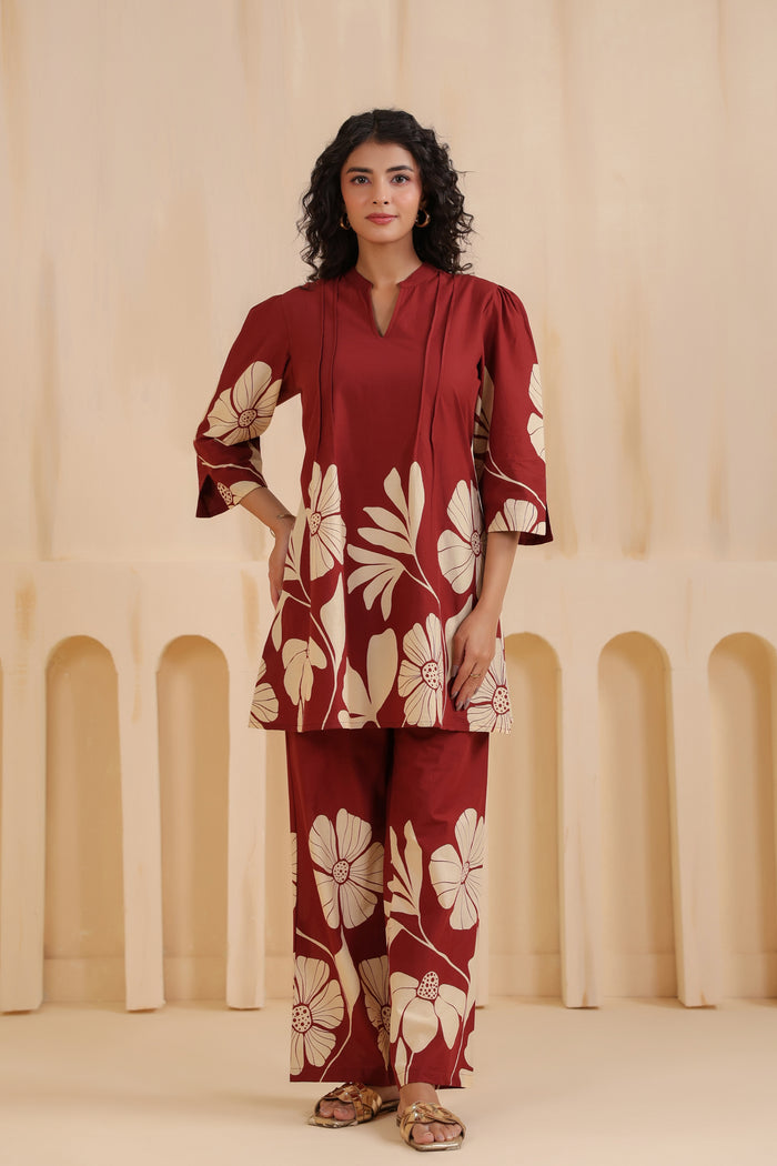 Bloom Floral Printed Cotton Co-ord Set
