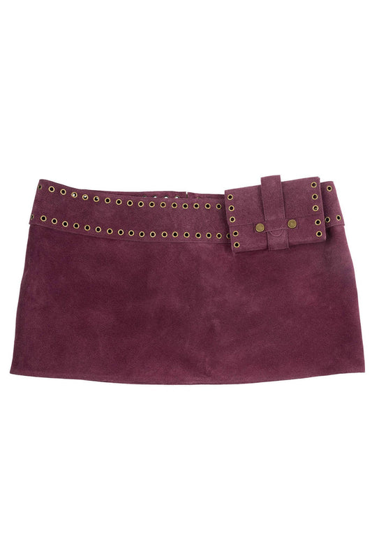 BOLSITA Jeffrey Campbell Mini Skirt Berry Suede