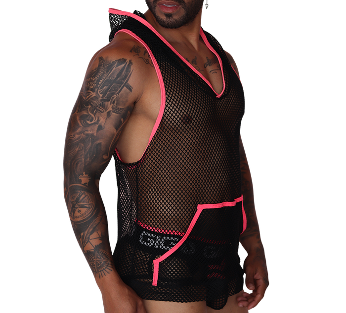 Boox Fuchsia Hoody T Shirt vista frontal de Gigo Underwear