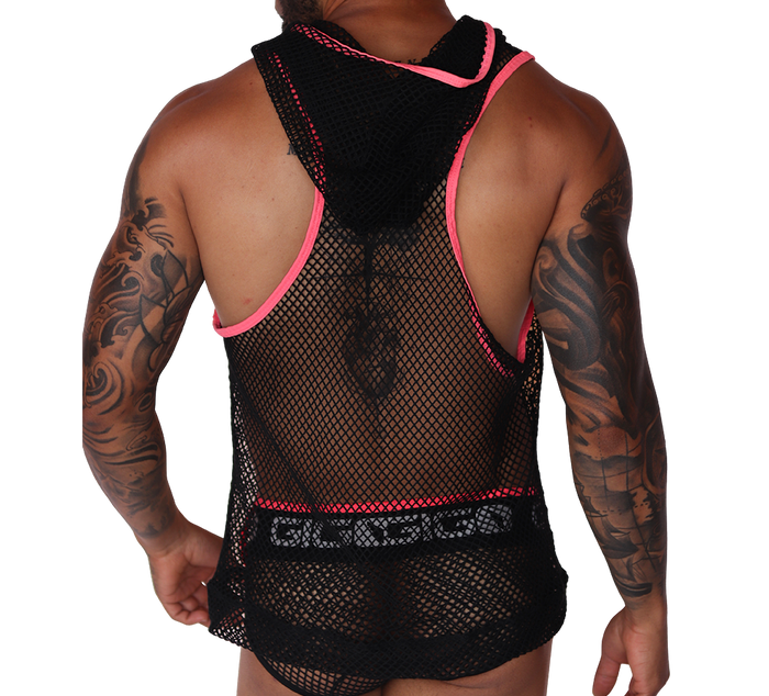 Boox Fuchsia Hoody T Shirt vista posterior de Gigo Underwear