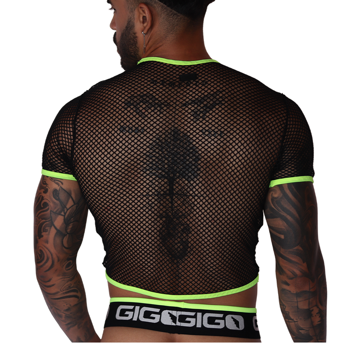 Boox Yellow Crop Top vista posterior de Gigo Underwear