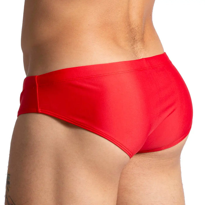 Brazilian Red Swim Brief vista frontal de Gigo Underwear