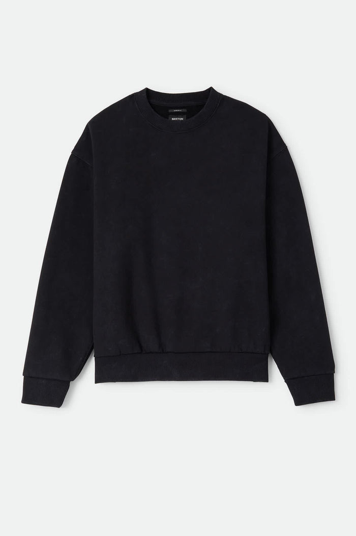 Men's Brixton Baseline Crew Fleece in the color Black - Front Product View