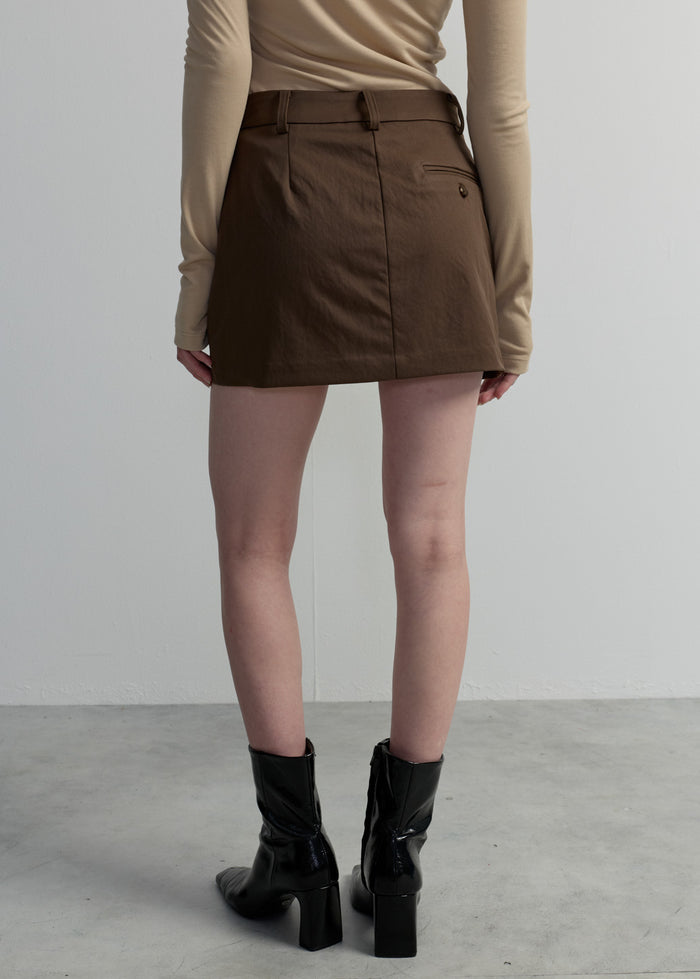 BROWN TAILORED SKORT