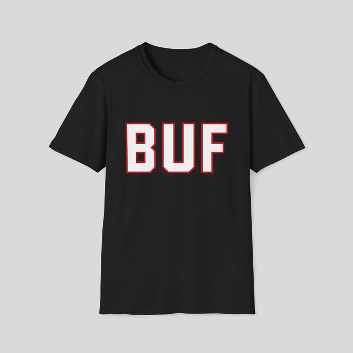 BUF Buffalo Hockey T-Shirt – Retro Red & Black Collegiate Graphic Tee | Teesrus716