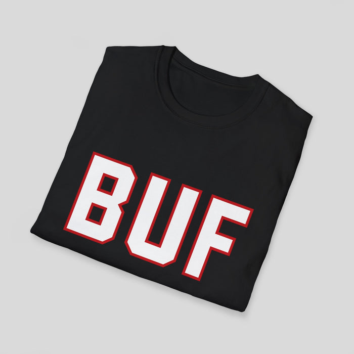 BUF Buffalo Hockey T-Shirt – Retro Red & Black Collegiate Graphic Tee | Teesrus716