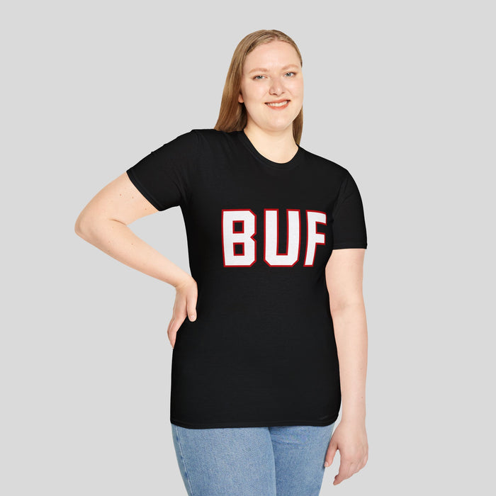 BUF Buffalo Hockey T-Shirt – Retro Red & Black Collegiate Graphic Tee | Teesrus716