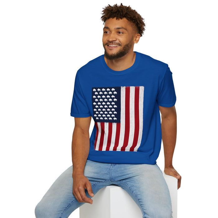 Buffalo 4th of July Flag T-Shirt – Patriotic Buffalo American Flag Graphic Tee | TeesRus716
