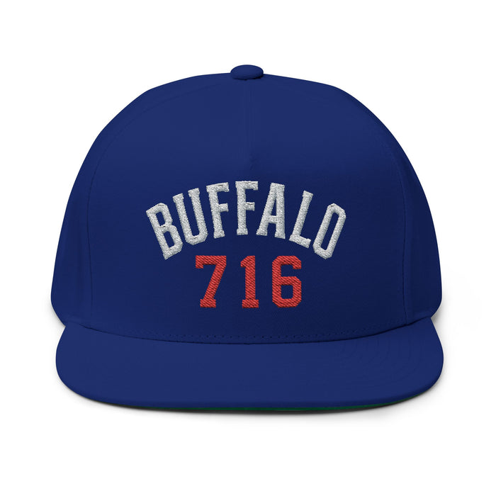 Buffalo 716 Flat Bill Hat | Embroidered Buffalo Snapback Cap | Buffalo Football Apparel