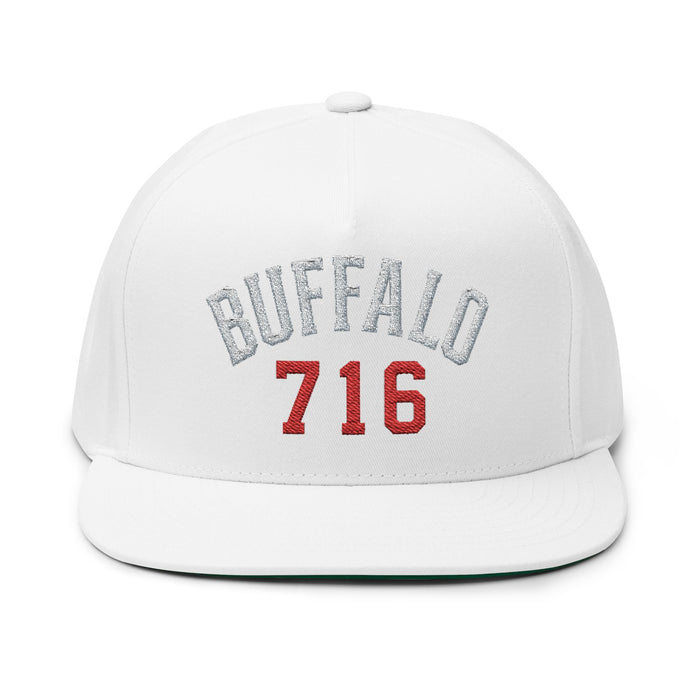 Buffalo 716 Flat Bill Hat | Embroidered Buffalo Snapback Cap | Buffalo Football Apparel