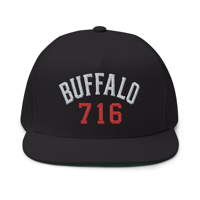 Buffalo 716 Flat Bill Hat | Embroidered Buffalo Snapback Cap | Buffalo Football Apparel