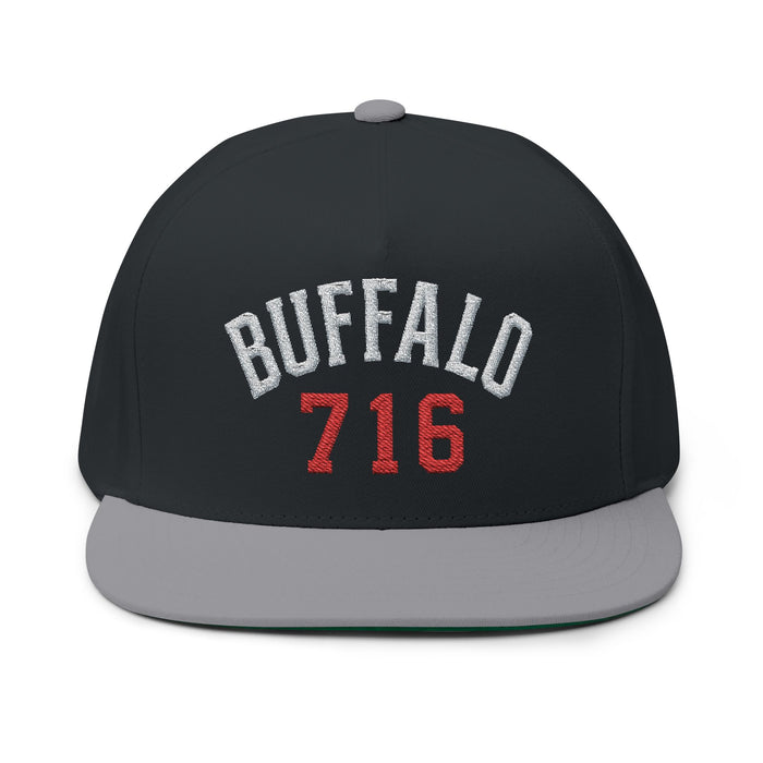 Buffalo 716 Flat Bill Hat | Embroidered Buffalo Snapback Cap | Buffalo Football Apparel