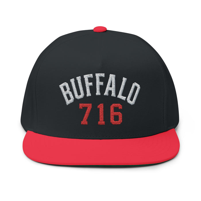 Buffalo 716 Flat Bill Hat | Embroidered Buffalo Snapback Cap | Buffalo Football Apparel