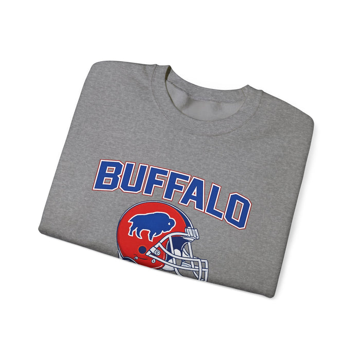 Buffalo Football Crewneck Sweatshirt – 716 Helmet Graphic | Teesrus716
