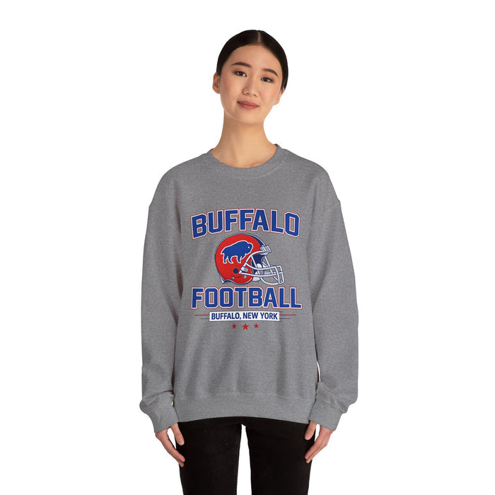 Buffalo Football Crewneck Sweatshirt – 716 Helmet Graphic | Teesrus716