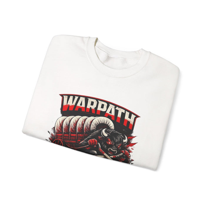 Buffalo Hockey Warpath Crewneck Sweatshirt — Black & Red Team Design