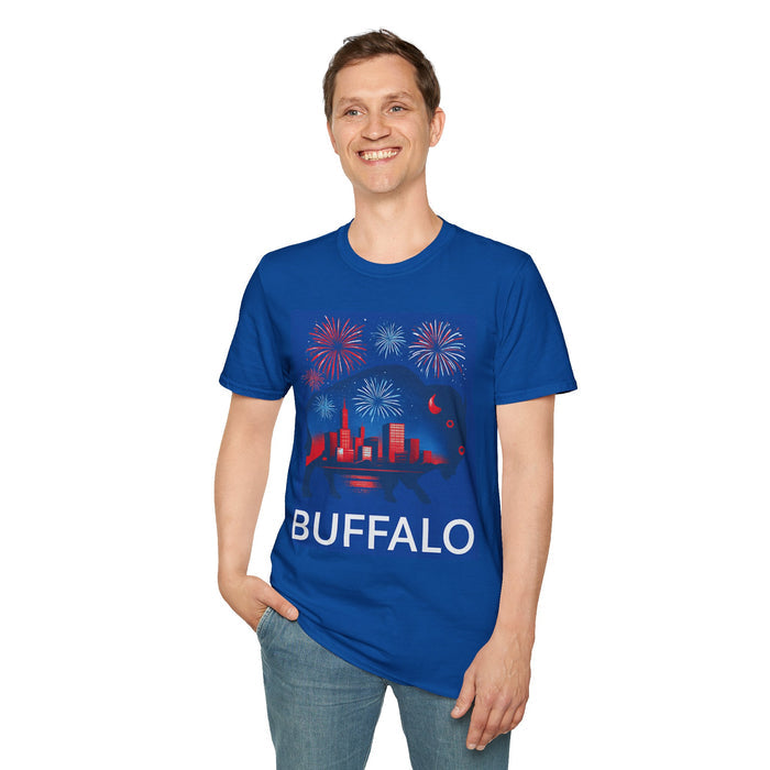Buffalo Skyline T-Shirt – Patriotic Buffalo 4th of July Graphic Tee | TeesRus716
