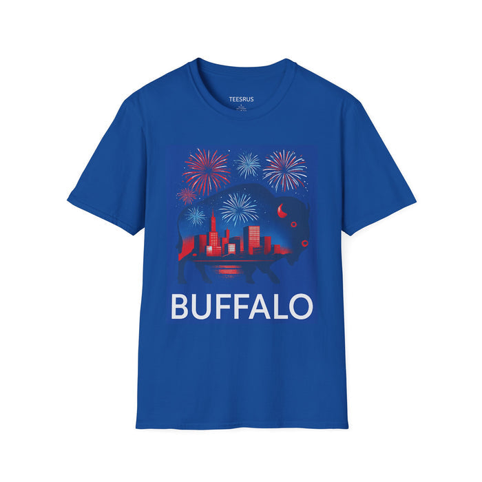 Buffalo Skyline T-Shirt – Patriotic Buffalo 4th of July Graphic Tee | TeesRus716