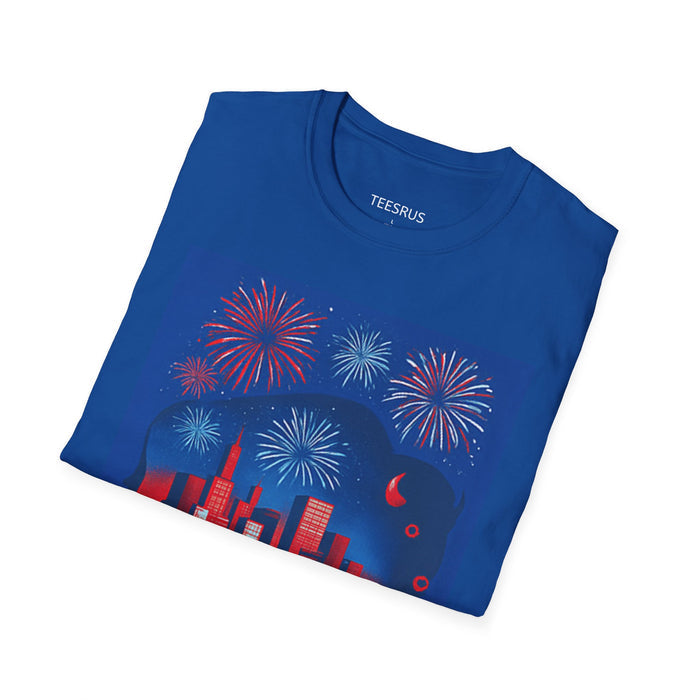 Buffalo Skyline T-Shirt – Patriotic Buffalo 4th of July Graphic Tee | TeesRus716