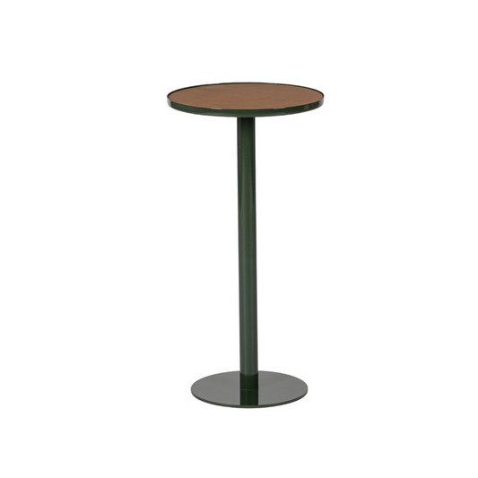 Calder Leather Drink Table: GREEN