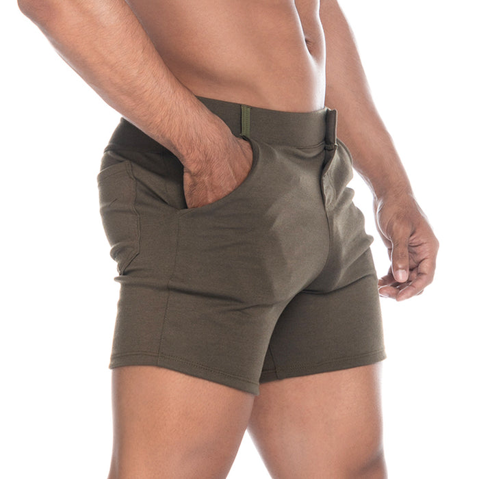 Cargo Green Short vista frontal de Gigo Underwear