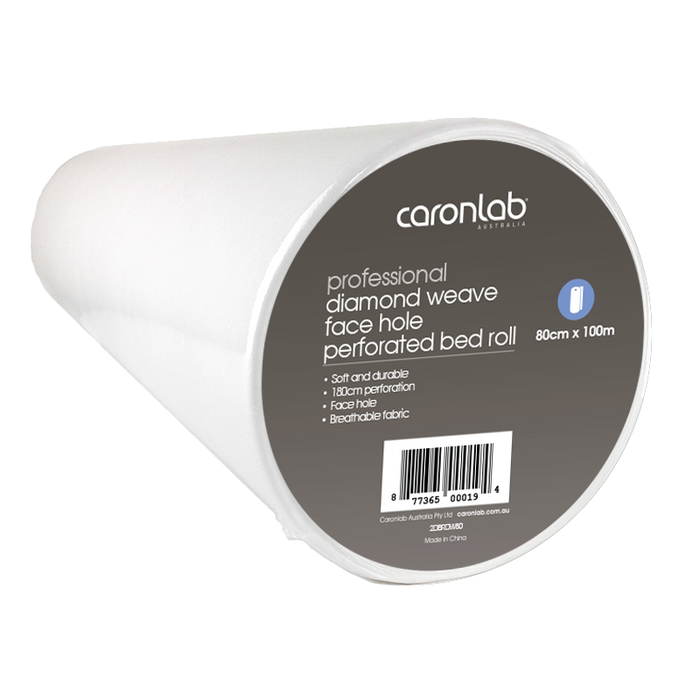 CaronLab Diamond Weave Bed Roll with Face Hole - 80cm x 100m - Perforated every 180cm