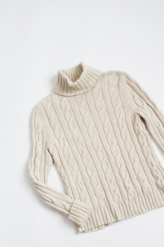 CASHMERE & WOOL oatmilk turtleneck