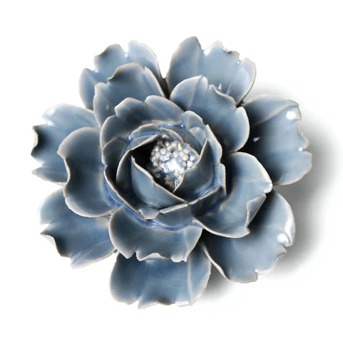 Ceramic Flowers Wall Art - Pastel Blue Rose