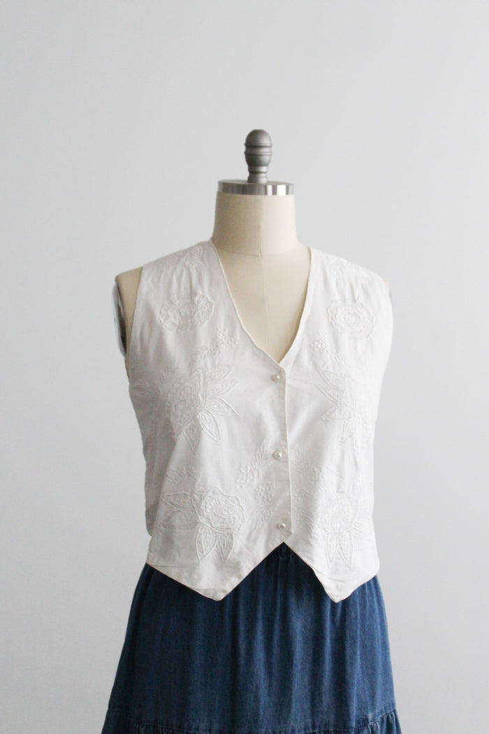 chamomile embroidered vest